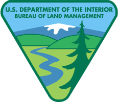 Logo of the US Department of the Interior Bureau of Land Management.